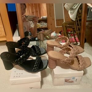 Braided block heels bundle